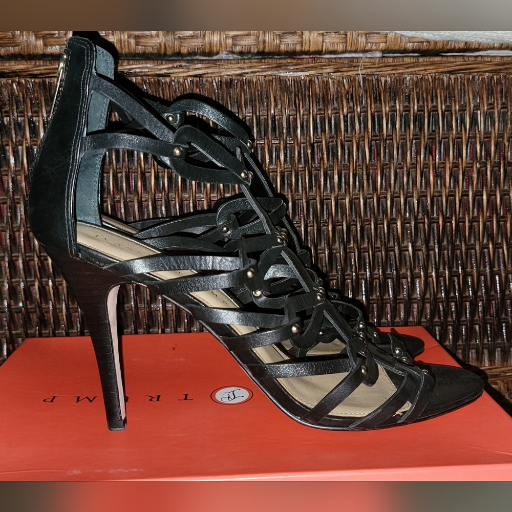 Ivanka Trump Elegant Black Strappy Heels